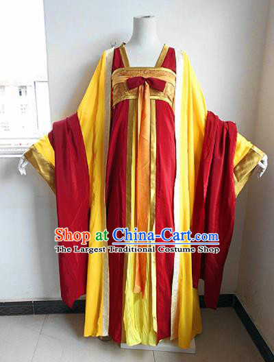 Asian Chinese Cosplay Princess Costume Ancient Peri Red Dress for Women