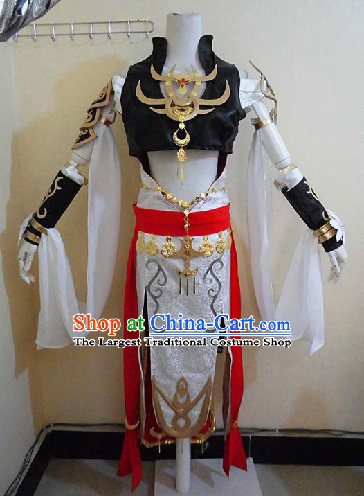 Asian Chinese Cosplay Female Swordsman Costume Ancient Knight Dress for Women