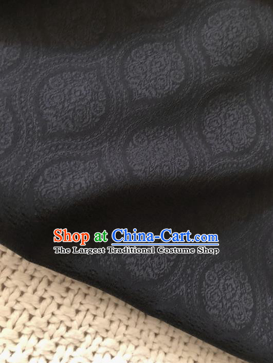 Asian Chinese Traditional Fabric Classical Pattern Black Brocade Cheongsam Cloth Silk Fabric