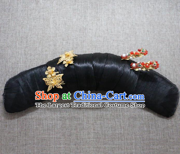 Chinese Ancient Qing Dynasty Palace Lady Hair Accessories Hairpins and Wigs for Women
