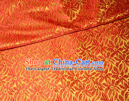 Chinese Traditional Red Silk Fabric Cheongsam Tang Suit Brocade Palace Pattern Cloth Material Drapery