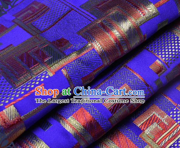 Chinese Traditional Tang Suit Nanjing Brocade Royalblue Fabric Silk Cloth Cheongsam Material Drapery