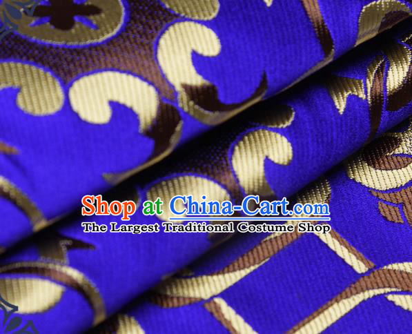 Chinese Traditional Tang Suit Royalblue Brocade Fabric Silk Cloth Cheongsam Material Drapery