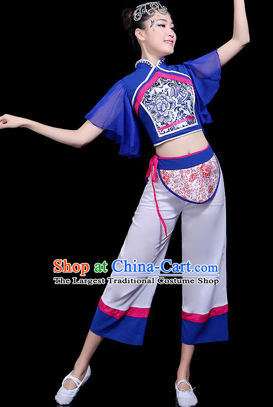 Traditional Fan Dance Yangko Costumes Chinese Folk Dance Umbrella Dance Costume for Women