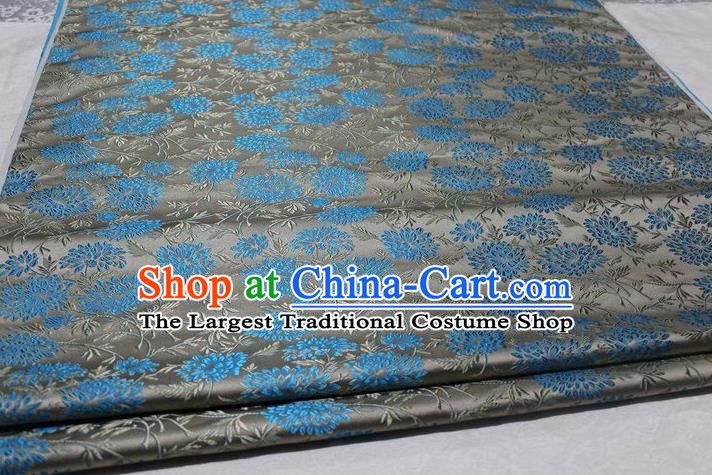 Chinese Traditional Cloth Cheongsam Grey Brocade Fabric Tang Suit Silk Material Drapery