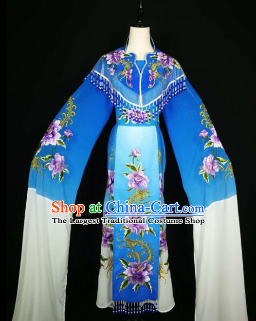 Chinese Traditional Beijing Opera Diva Royalblue Dress Peking Opera Princess Costume for Adults