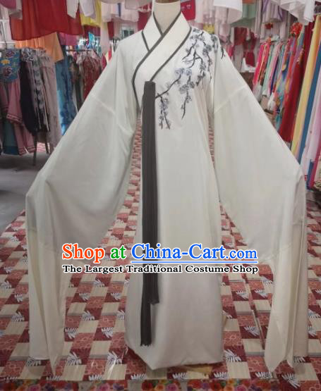 Chinese Traditional Beijing Opera Niche White Costume Peking Opera Scholar Clothing for Adults