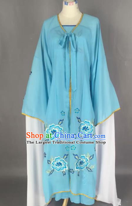 Chinese Traditional Beijing Opera Diva Costume Princess Blue Hanfu Dress for Adults