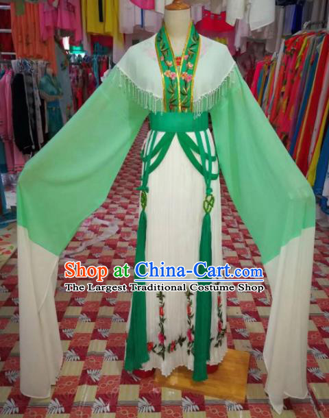 Chinese Traditional Beijing Opera Princess Green Hanfu Dress Peking Opera Diva Costume for Adults