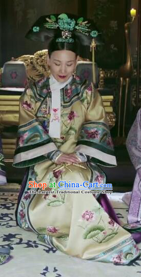 Drama Ruyi Royal Love in the Palace Chinese Ancient Qing Dynasty Palace Queen Costumes and Headpiece Complete Set