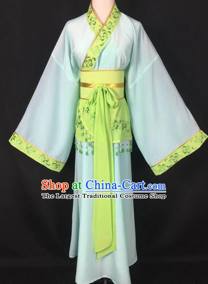 Chinese Traditional Beijing Opera Handmaiden Green Hanfu Dress Peking Opera Diva Costumes for Adults