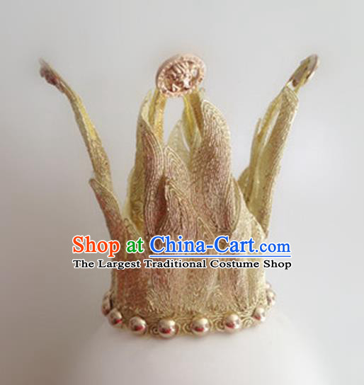 Top Halloween Catwalks Hair Accessories Stage Show Golden Royal Crown Headdress for Women