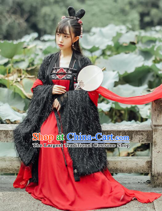 Chinese Traditional Tang Dynasty Historical Costumes Ancient Princess Hanfu Dress for Women