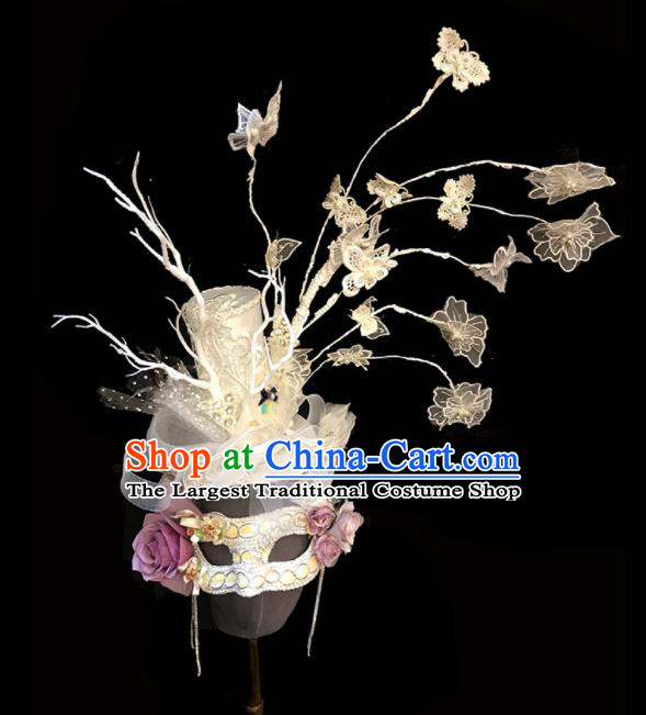 Top Halloween Stage Show Hair Accessories Brazilian Carnival Catwalks Mask Headdress for Women