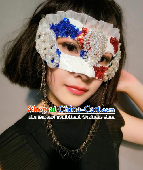 Top Halloween Cosplay Tassel Masks Brazilian Carnival Catwalks Fancy Dress Ball Face Mask for Men