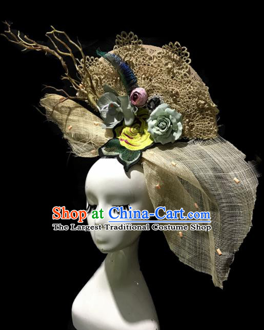 Top Halloween Stage Show Top Hat Brazilian Carnival Catwalks Headdress for Women