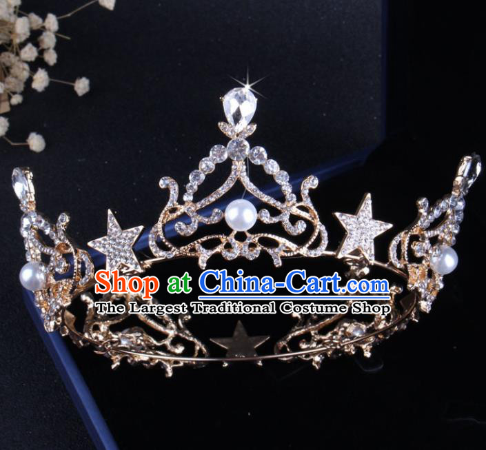 Top Grade Baroque Hair Accessories Catwalks Bride Crystal Royal Crown for Women