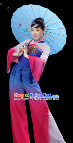 Chinese Folk Dance Yangko Dance Costumes Traditional Drum Dance Fan Dance Clothing for Women