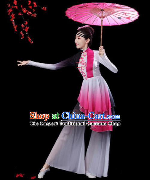 Chinese Classical Dance Umbrella Dance Dress Traditional Group Dance Chorus Costumes for Women