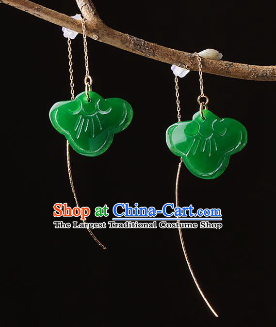 Chinese Traditional Jade Ear Jewelry Accessories National Hanfu Earrings for Women