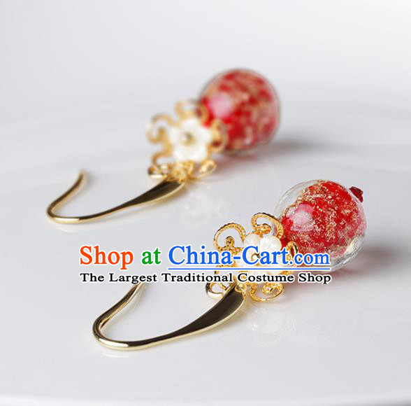 Chinese Traditional Ear Jewelry Accessories National Hanfu Classical Colored Glaze Earrings for Women