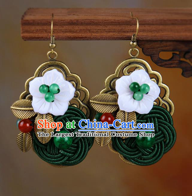 Chinese Yunnan National Earrings Traditional Classical Hanfu Ear Jewelry Accessories for Women