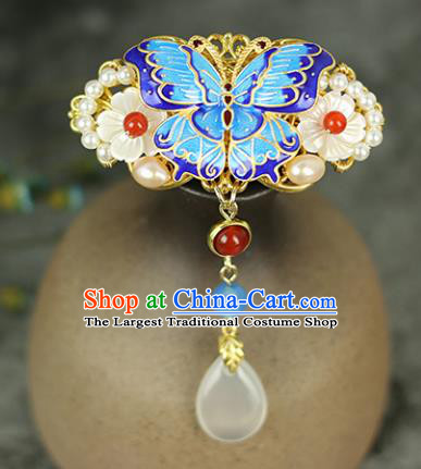 Handmade Chinese Traditional Cloisonne Hair Claw Traditional Classical Hanfu Hair Accessories for Women