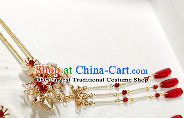 Handmade Chinese Traditional Tassel Hairpins Ancient Classical Hanfu Hair Accessories for Women