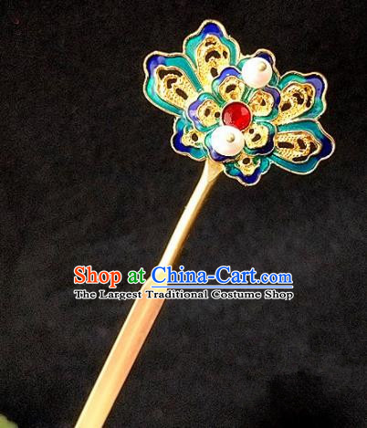 Chinese Ancient Traditional Hanfu Blueing Hairpins Handmade Classical Hair Accessories for Women