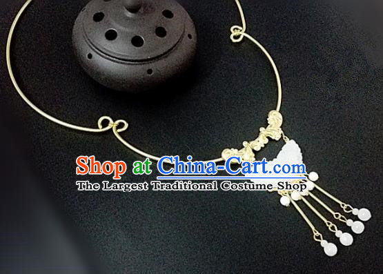 Chinese Traditional Hanfu Jade Necklace Traditional Classical Jewelry Accessories for Women