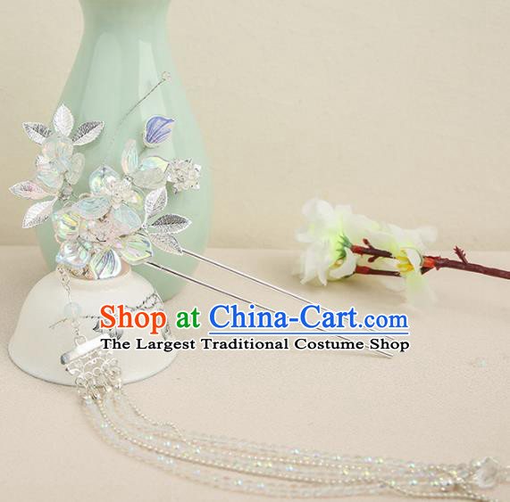 Chinese Ancient Traditional Hanfu Tassel Hairpins Step Shake Handmade Classical Hair Accessories for Women