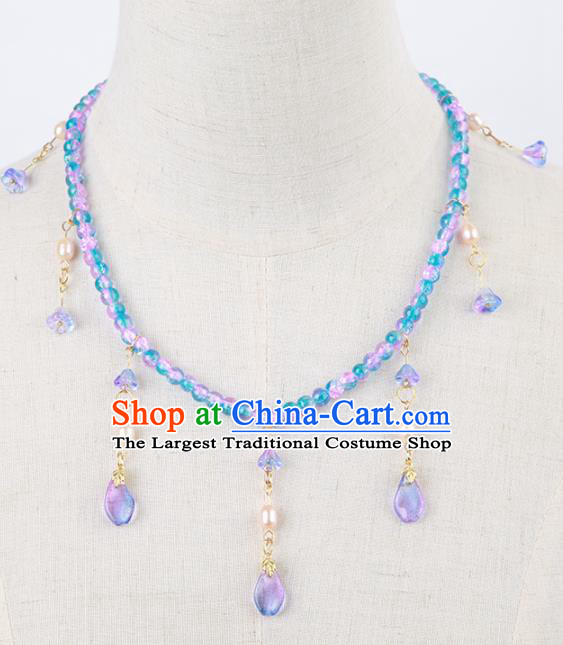 Chinese Traditional Hanfu Beads Tassel Necklace Traditional Classical Jewelry Accessories for Women