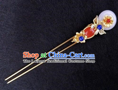 Chinese Ancient Traditional Hanfu Agate Hairpins Handmade Classical Hair Accessories for Women