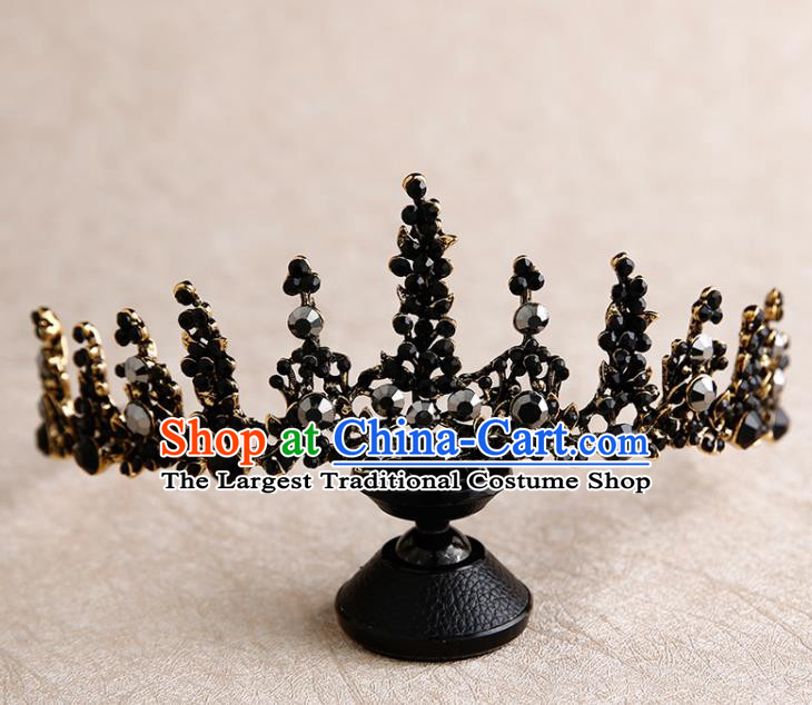 Handmade Top Grade Bride Royal Crown Hair Accessories Baroque Queen Hair Clasp for Women