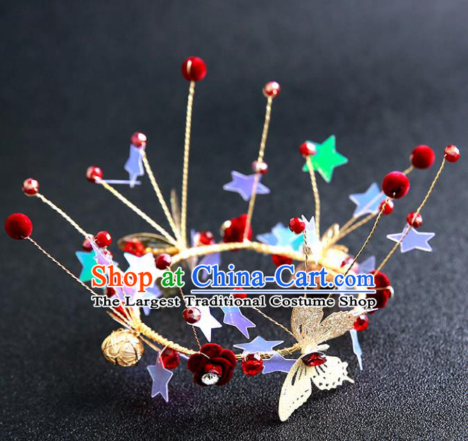 Handmade Top Grade Butterfly Royal Crown Hair Accessories Baroque Princess Hair Clasp for Women