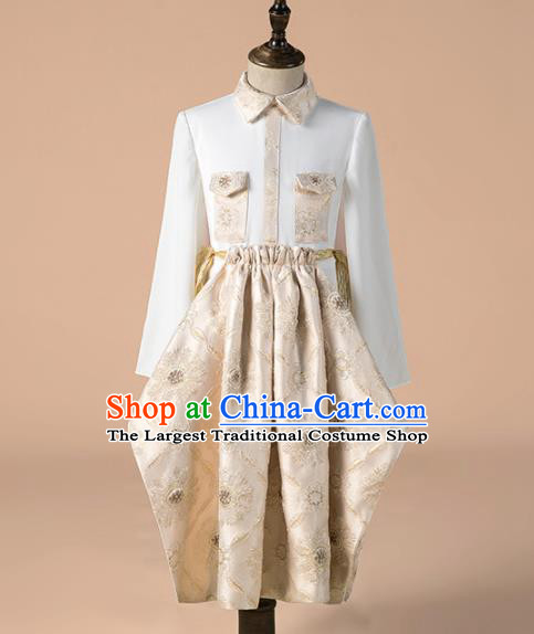 Children Catwalks Costume Girls Catwalks Compere Modern Dance Full Dress for Kids