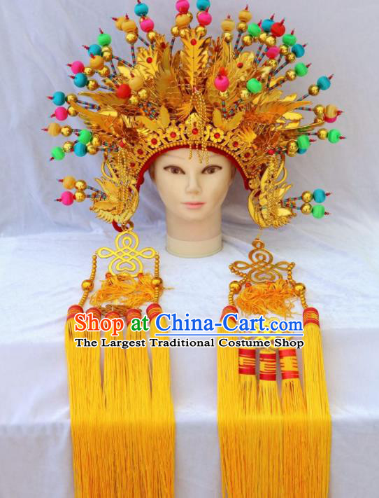 Traditional Chinese Beijing Opera Princess Hats Peking Opera Diva Colorful Phoenix Coronet for Women