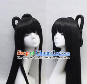 Chinese Ancient Cosplay Peri Wigs Traditional Princess Chignon Handmade Wig Sheath