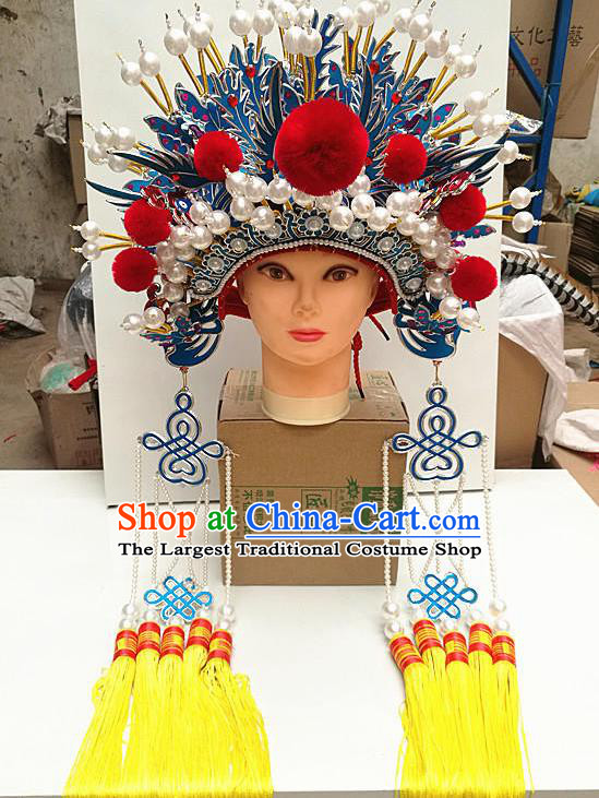 Chinese Traditional Peking Opera Actress Bride Phoenix Coronet Beijing Opera Princess Chaplet Hats for Women