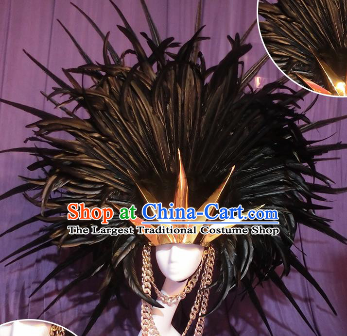 Halloween Cosplay Stage Show Hair Accessories Brazilian Carnival Parade Feather Headwear for Women