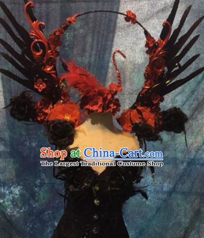 Halloween Cosplay Stage Show Props Catwalks Costumes Brazilian Carnival Parade Feather Wings for Women