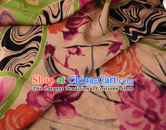 Asian Gambiered Guangdong Gauze Material Chinese Traditional Pattern Silk Design Brocade Fabric