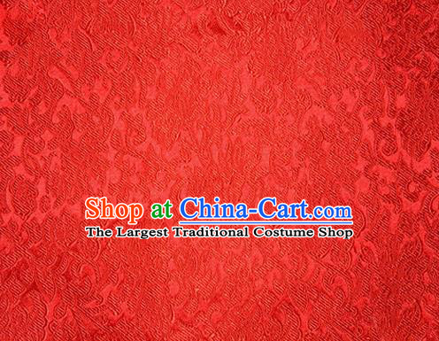 Asian Chinese Tang Suit Red Satin Material Traditional Pattern Design Brocade Silk Fabric