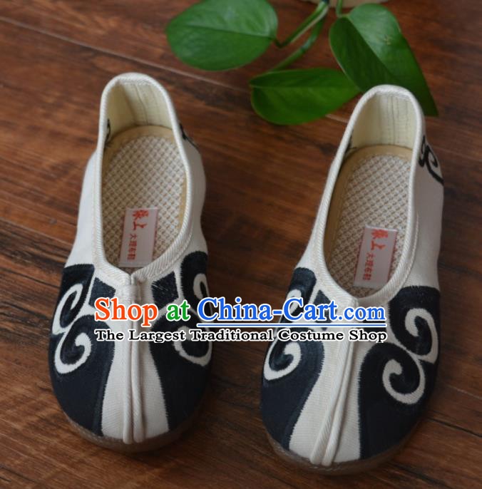 Chinese Traditional Shoes Ancient Monk Shoes White Cloth Shoes for Men