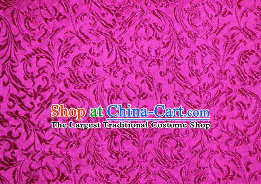 Asian Chinese Tang Suit Silk Fabric Rosy Brocade Material Traditional Palace Pattern Design Satin