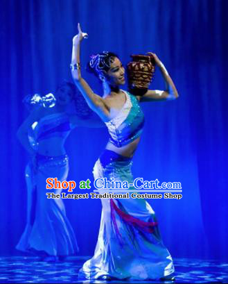 Chinese Traditional Folk Dance Group Dance Stage Performance Costumes Peacock Dance Dress for Women