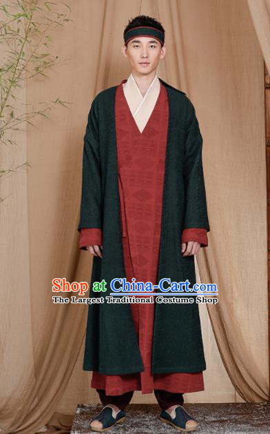 Chinese Traditional Tang Suit Costumes National Coat Overcoat for Men