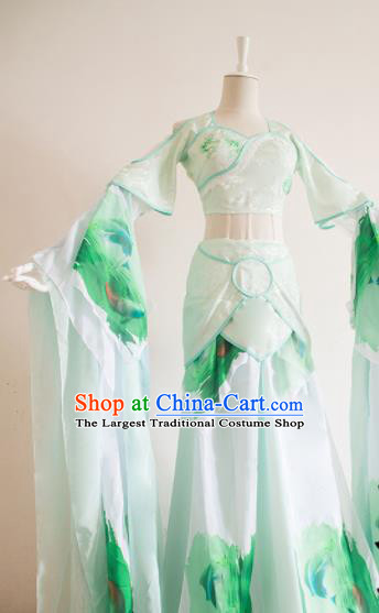 Traditional Chinese Tang Dynasty Princess Costumes Ancient Cosplay Peri Green Hanfu Dress for Women