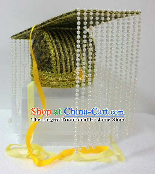 Chinese Ancient Emperor Hair Accessories Qin Dynasty King Hat Headwear for Men