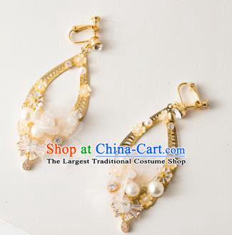 Handmade Wedding Ear Accessories Top Grade Bride Hanfu Golden Earrings for Women